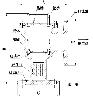 PCL型立式泡沫產(chǎn)生器結(jié)構(gòu)圖